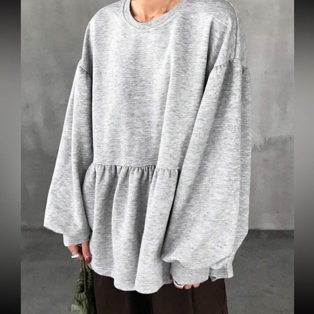 Gray Peplum Sweatshirt